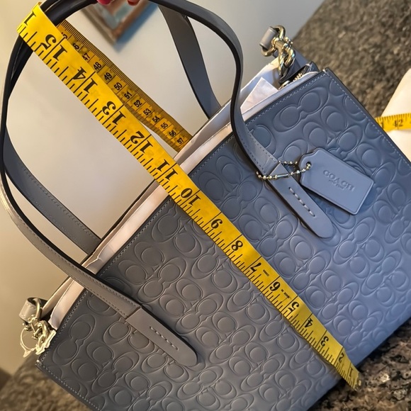 Coach Gray embossed Bag with Signature embossed logo NWT - Picture 16 of 16